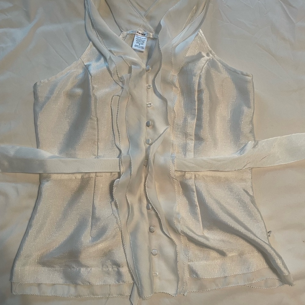 White Ruffle Blouse